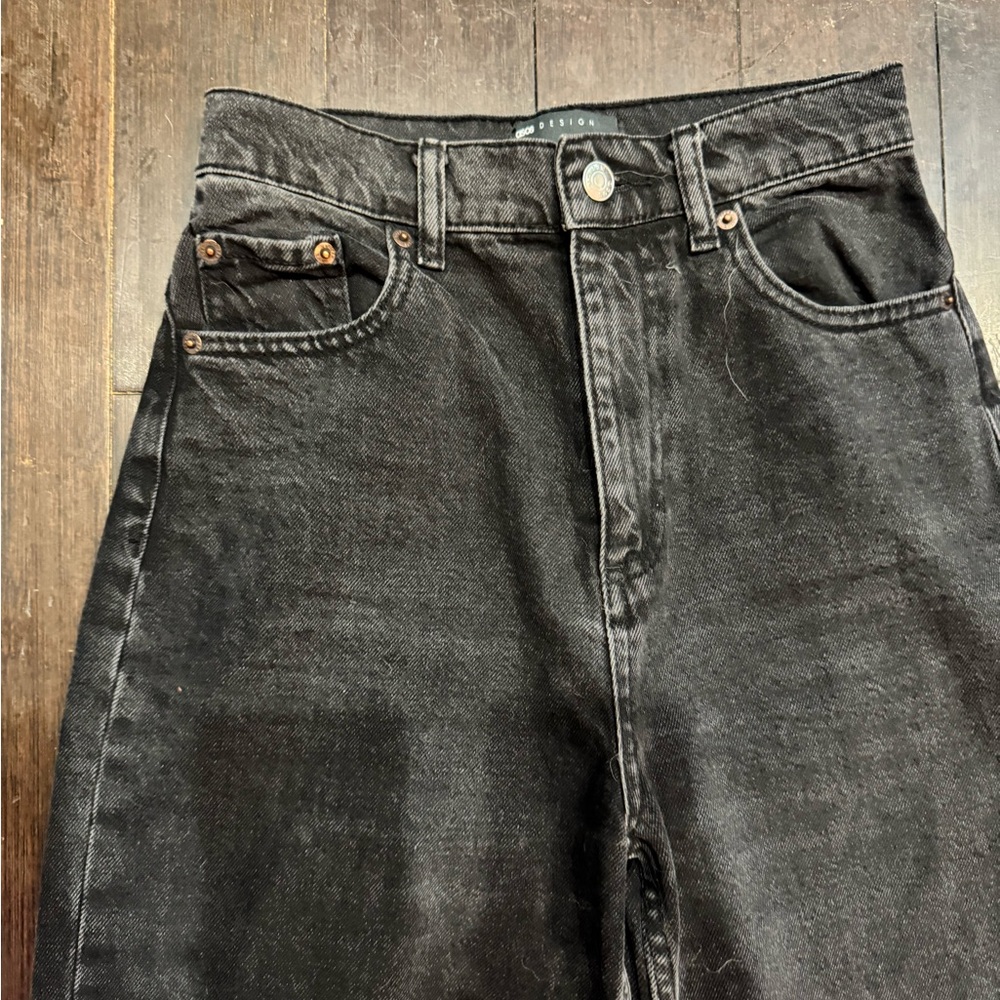ASOS, high waisted, wide leg, relaxed, fit, rigid jeans, size 24
